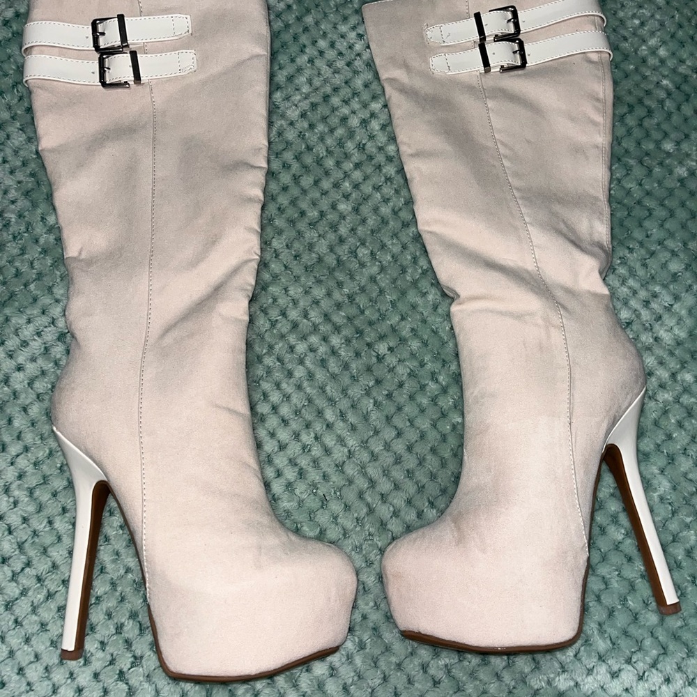 Beautiful knee high stiletto heeled boots